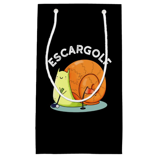 Petit Sac Cadeau Escar-golf Funny Escargot Snail Pun Dark BG (Devant)