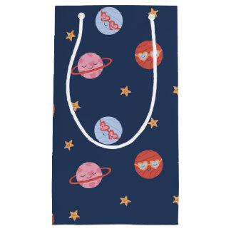 Petit Sac Cadeau Espace pour enfants motif mini avec planètes et ét