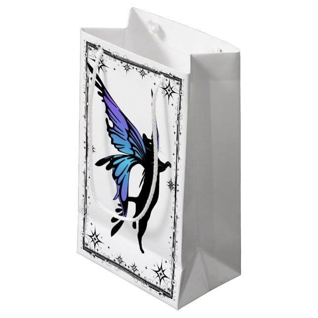 Petit Sac Cadeau Étoile de chat cosmique (Devant Angle)