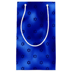 Petit Sac Cadeau Étoile de David Hanukkah bleu royal
