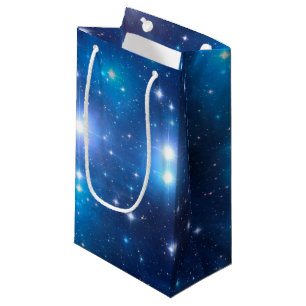 Petit Sac Cadeau Étoiles bleues d'univers + vos idées