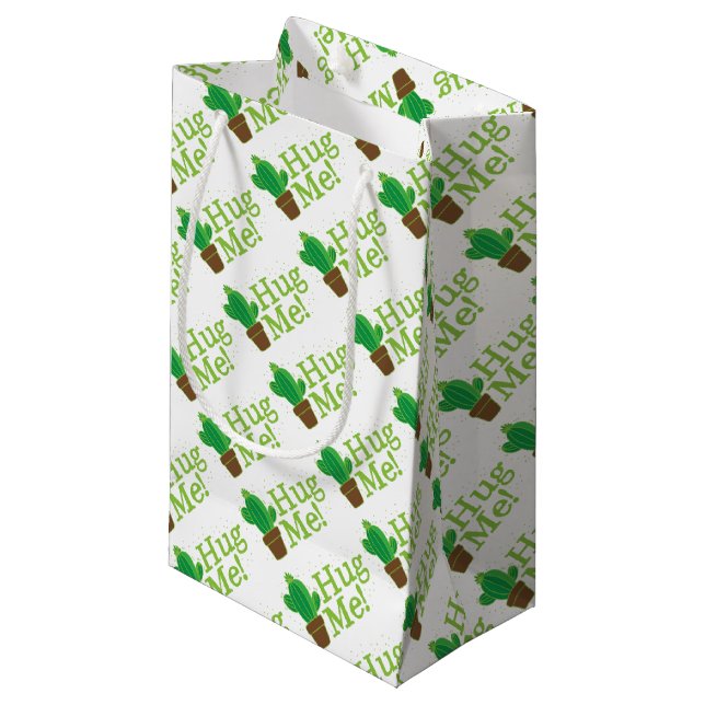 Petit Sac Cadeau étreignez-moi avec le cactus (Devant Angle)