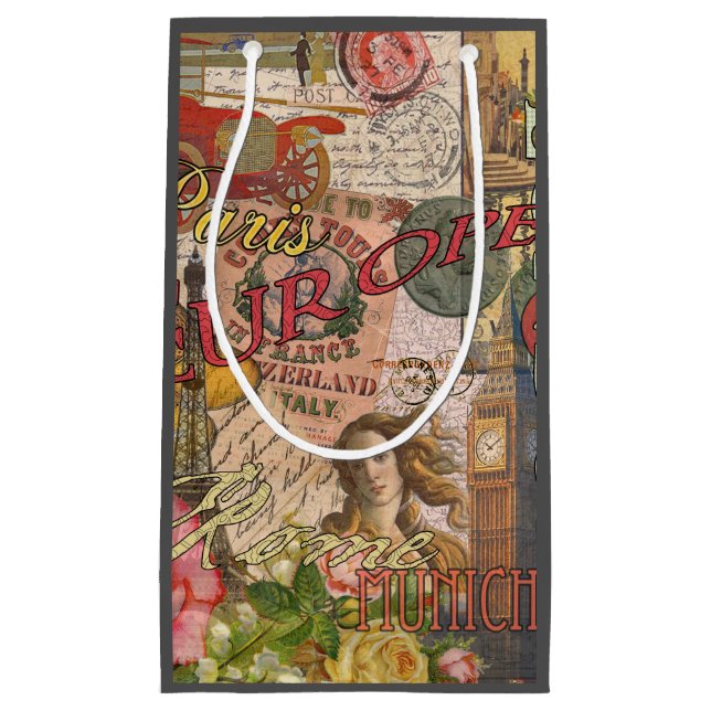 Petit Sac Cadeau Europe Travel Vintage (Devant)