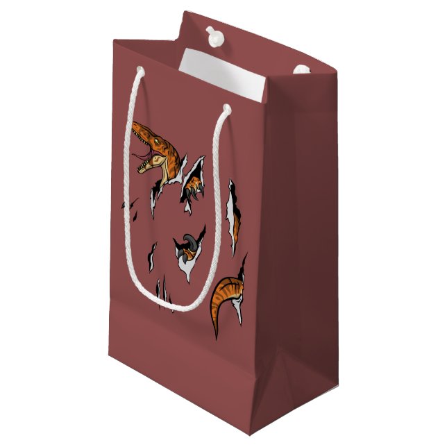 Petit Sac Cadeau Évasion de vélociraptor (Devant Angle)