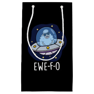 Petit Sac Cadeau Ewe-F-O Funny UFO Pun Dark BG