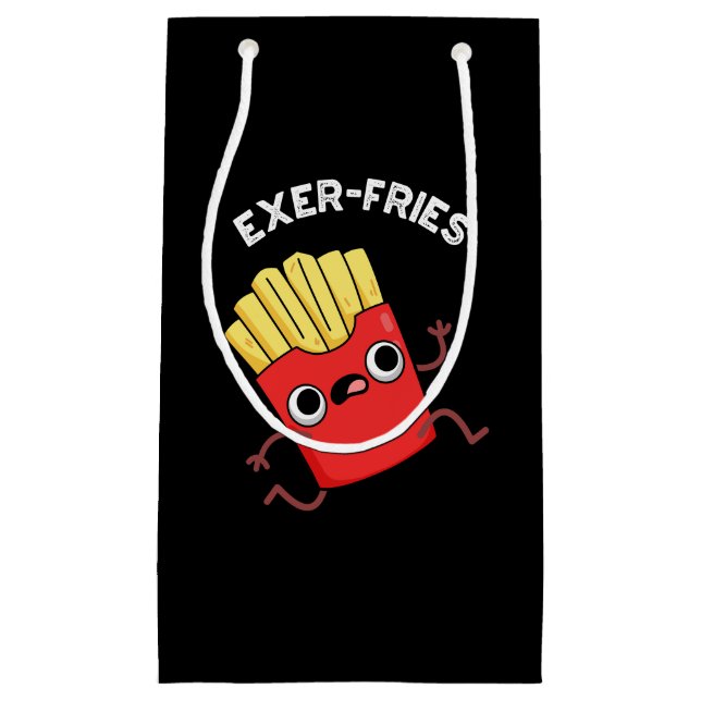 Petit Sac Cadeau Exer frites Funny Fries Puns Dark BG (Devant)