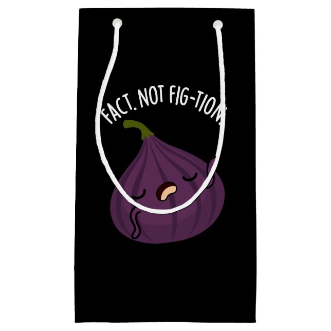 Petit Sac Cadeau Fait non Fig-tion Funny Fig Pun Fig Dark BG (Devant)