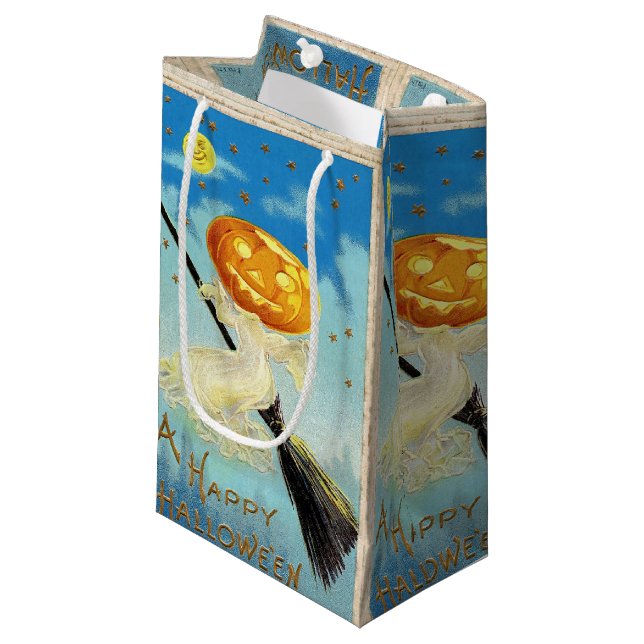 Petit Sac Cadeau Falln Happy Halloween sorcière Citrouille (Devant Angle)