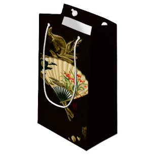 Petit Sac Cadeau Fan orientale sertie par replis avec la conception