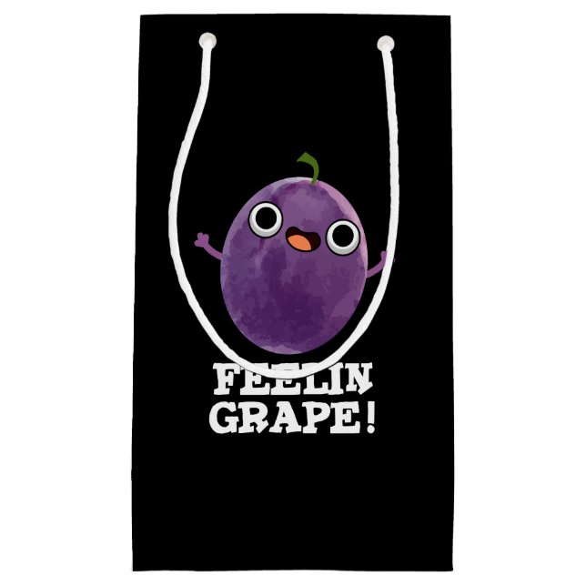 Petit Sac Cadeau Feelin Raisin Funny Fruit Pun Dark BG (Devant)