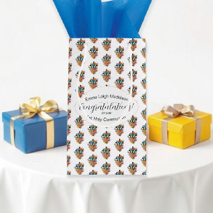 Petit Sac Cadeau Félicitations Evénement Religieux Papillon Croix
