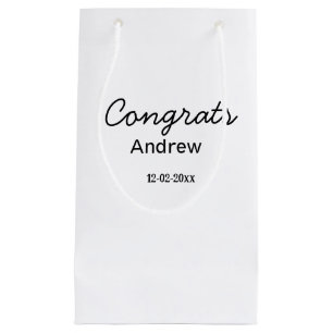 Petit Sac Cadeau Félicitations minimales simples ajouter nom date a