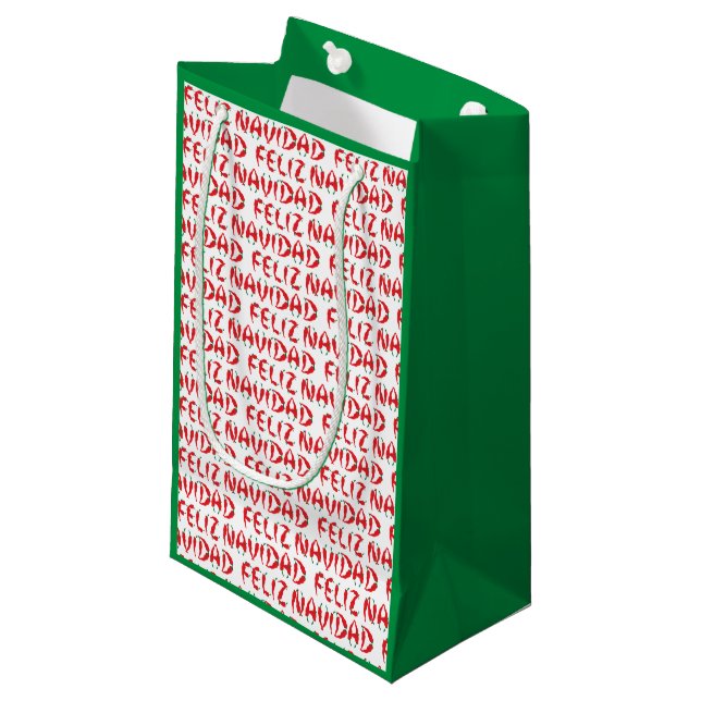 Petit Sac Cadeau Feliz Navidad Red Chile Pepper (Devant Angle)