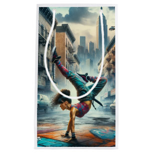 Petit Sac Cadeau Femmes en action de Breakdancer Silhouette de New 