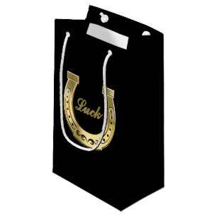 Petit Sac Cadeau Fer à cheval d'or