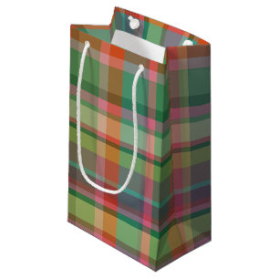 Petit Sac Cadeau Festif Retro Noël Plaid Mignonne Preppy Holiday