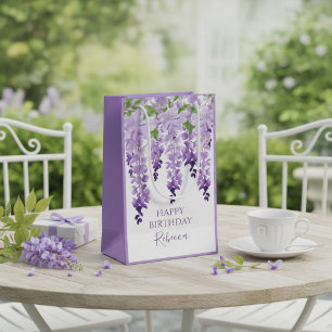 Petit Sac Cadeau Fête d'anniversaire personnalisée Wisteria Nom