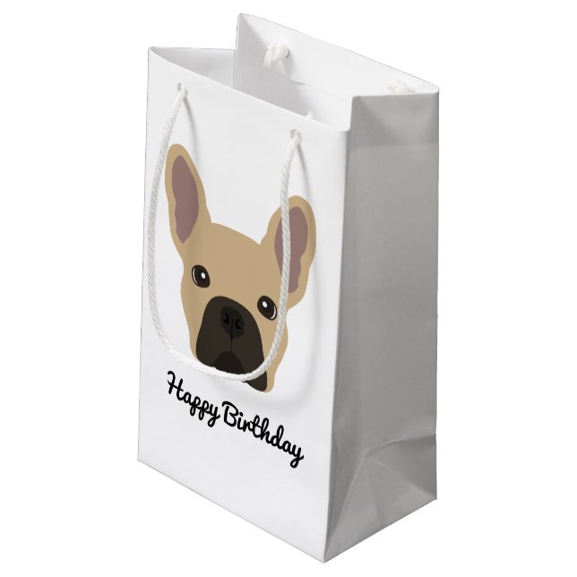 Petit Sac Cadeau Fête de Chien à taureaux français (Dos Angle)