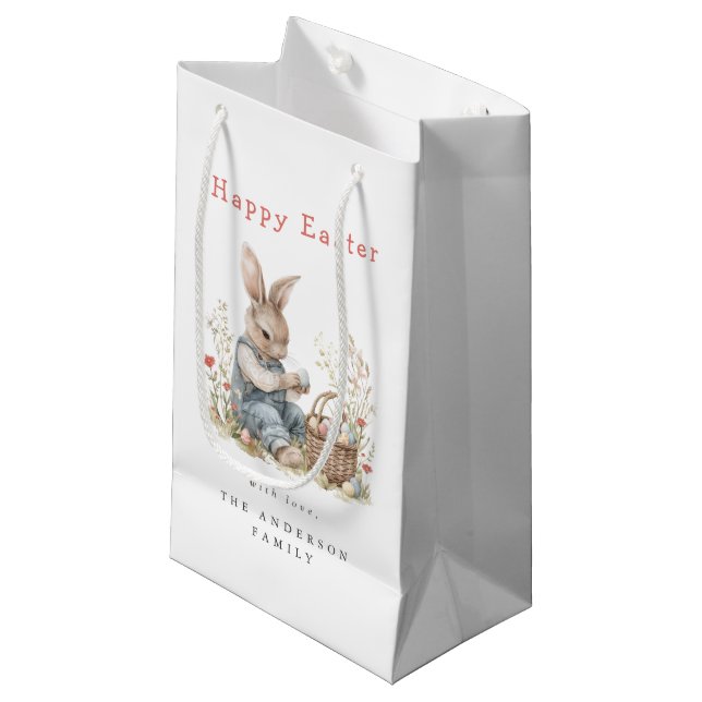 Petit Sac Cadeau Fête de Pâques à l'aquarelle (Devant Angle)