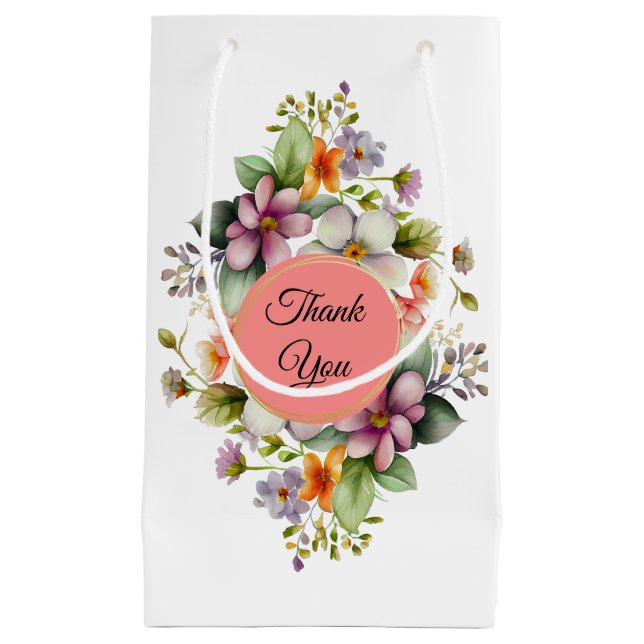 Petit Sac Cadeau Fête des mariées Fleur sauvage design Favoriser (Devant)