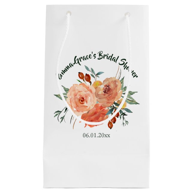 Petit Sac Cadeau Fête des mariées florale automne (Devant)