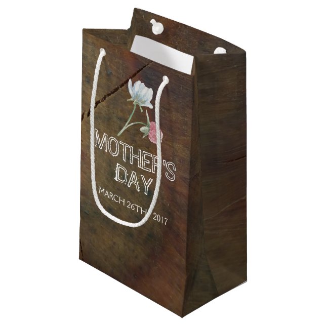 Petit Sac Cadeau Fête des mères du fleur sauvage Oak Wood (Devant Angle)