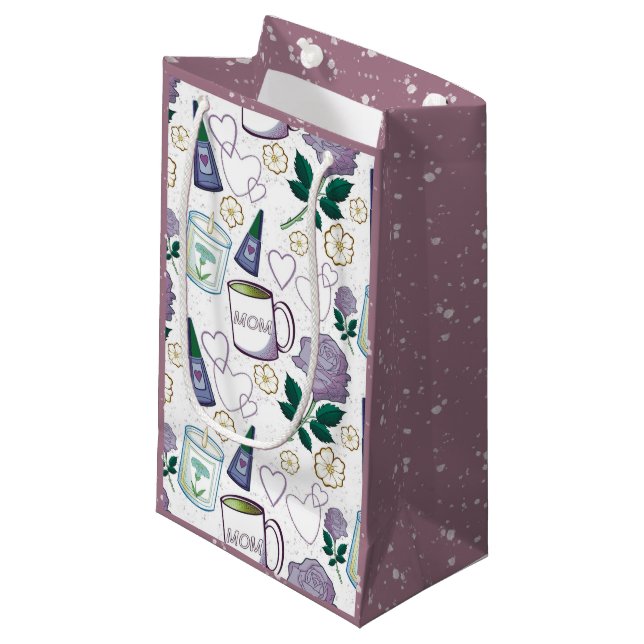 Petit Sac Cadeau Fête des mères Lavande (Devant Angle)