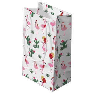 Petit Sac Cadeau Fête du Flamant rose de Noël   Vacances