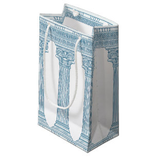 Petit Sac Cadeau Fête en toge avec motif de méandre grec et colonne