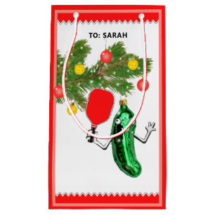 Petit Sac Cadeau Fêtes de Noël de Pickleball personnalisées