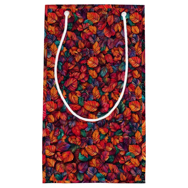 Petit Sac Cadeau Feuilles d'automne vibrantes (Devant)