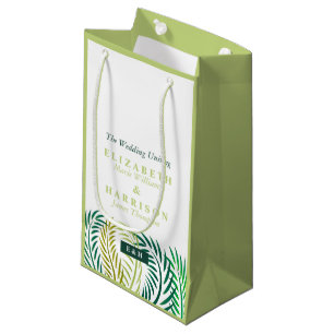 Petit Sac Cadeau Feuilles de palmiers tropicaux, Mariage de plage