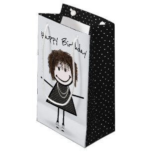 Petit Sac Cadeau Fille à la silhouette pour anniversaire en baskets