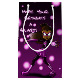 Petit Sac Cadeau Fille afro-américaine Superhero anniversaire
