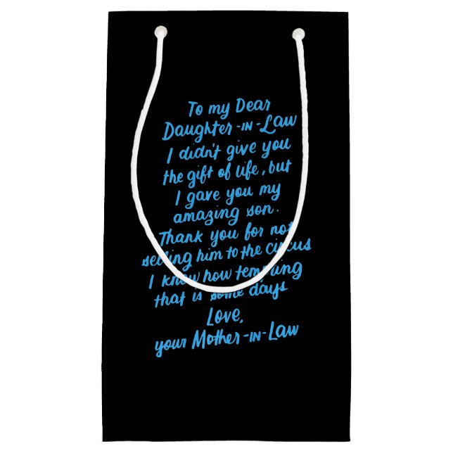 Petit Sac Cadeau Fille en droit à ma chère fille en droit (Devant)