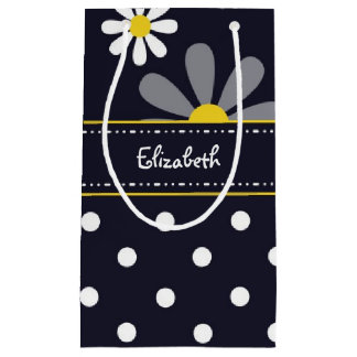 Petit Sac Cadeau Fille Mod Daisées et Pois avec le nom