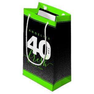 Petit Sac Cadeau Fille moderne vert brillant 40 et frais