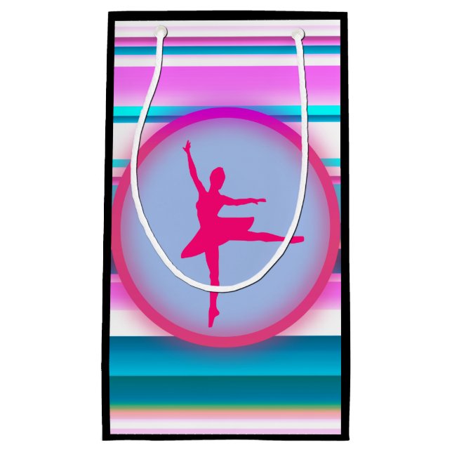 Petit Sac Cadeau Filles Ballerina Dance Stripes (Devant)