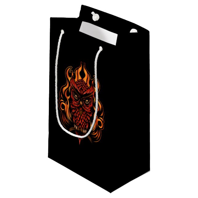 Petit Sac Cadeau Fire owl (Devant Angle)