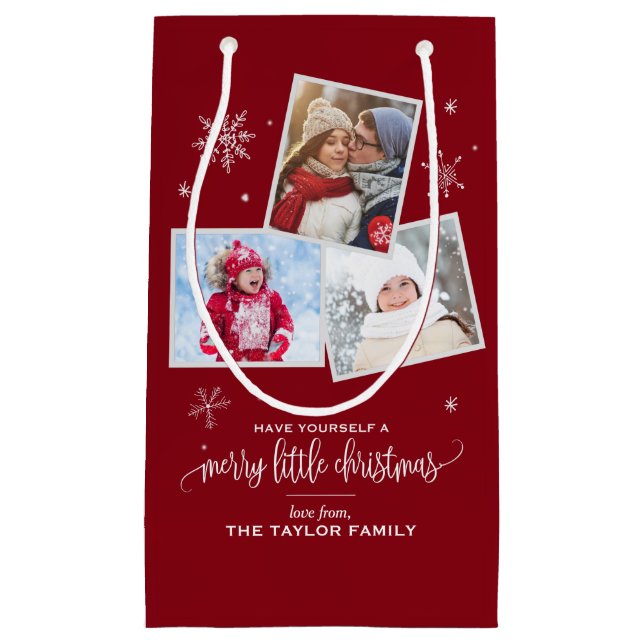 Petit Sac Cadeau Flèche rouge | 3 Noël photo (Devant)