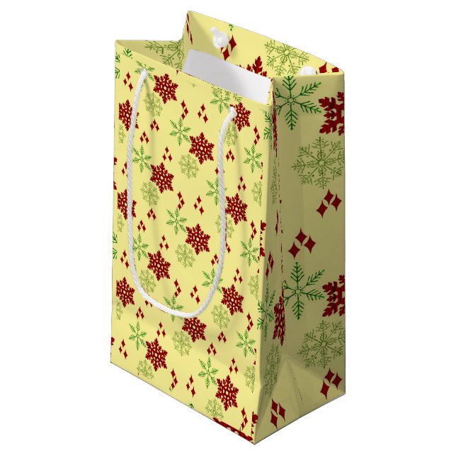 Petit Sac Cadeau Flèches rouges et vertes de Noël (Devant Angle)