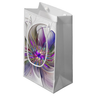 Petit Sac Cadeau Fleur d'art Abstrait, énergique et coloré
