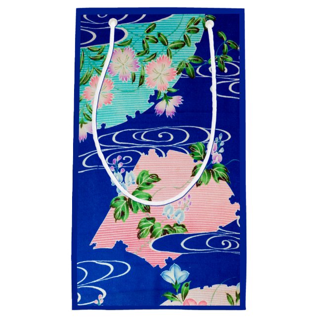 Petit Sac Cadeau Fleur et eau courante, design japonais (Devant)
