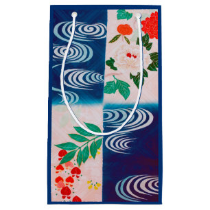 Petit Sac Cadeau Fleur et eau courante, design japonais