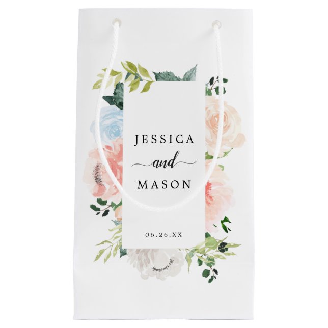Petit Sac Cadeau Fleur Jolie Floral Hôtel Mariage Cadeau (Devant)