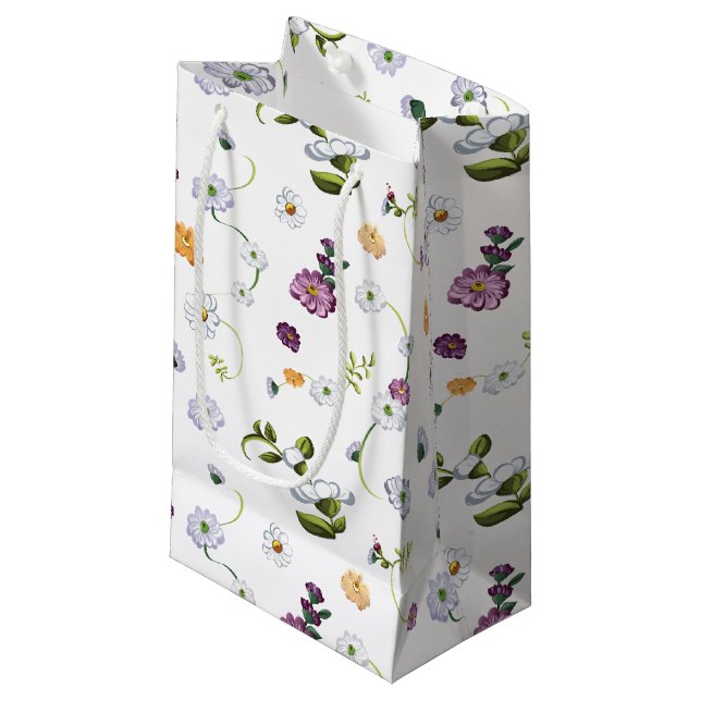 Petit Sac Cadeau Fleur marguerite 2 (Devant Angle)