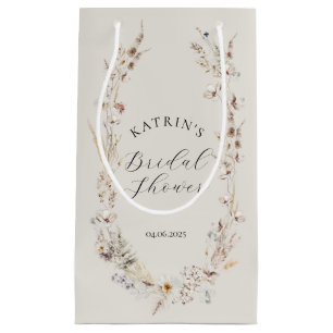 Petit Sac Cadeau Fleur sauvage Boho Rustic Elegant Fête des mariées