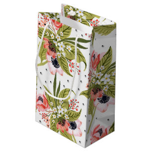 Petit Sac Cadeau fleuris et points