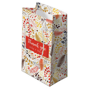 Petit Sac Cadeau Fleurs de forêt sauvage Fougères Champignons Feuil