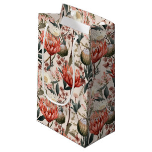 Petit Sac Cadeau Fleurs de Protea Nature botanique fleurie inspirée